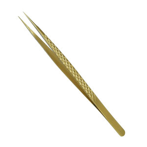 Pince à épiler professionnelle d'extension de cils de Volume d'acier inoxydable/pince à épiler d'extension de cils de marque privée Super solide - Product Image 3