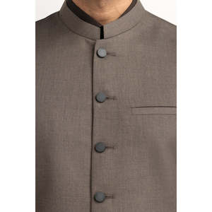 Basic Grey Men's <b>Summer</b> Eastern Wear Waistcoat with Button <b>Decoration</b> Regular Fit Outerwear Model WC-STY25-008 - Product Image 5