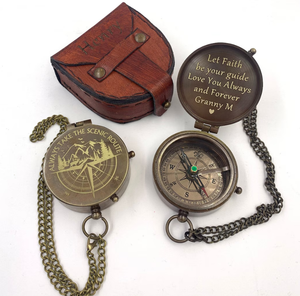 <b>Confirmation</b> Present Engraved Compass ,Sundial Compass, Anniversary <b>Gift</b>, Husband <b>Gifts</b>, Couples <b>Gift</b>, Christmas <b>Gifts</b> - Product Image 1