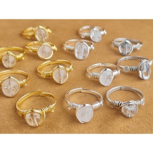 Gold and Silver Plated Wire Wrap Style <b>Rings</b> with Clear <b>Crystal</b> Accents Resale Perfect <b>Crystal</b> <b>Rings</b> - Product Image 1