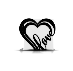 Encantador servilletero de metal corazón LOVE diseño personalizado servilletero de metal al por mayor Fabricación de alta calidad - Product Image 1