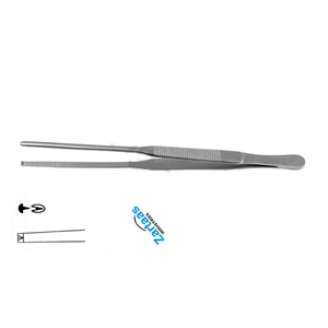 Fórceps de tejido Duehrssen de acero inoxidable de alta calidad recto 1x2 dientes 20cm / 8 "fabricante de instrumentos quirúrgicos - Product Image 4