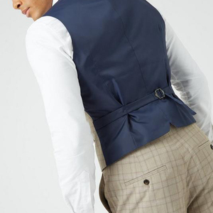 Vente en gros OEM Nouveau design de gilet de costume à col en V sans manches pour hommes, veste et gilets pour hommes - Product Image 4