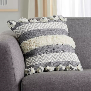 2025 Hot Selling Morocco Cotton Tufted Throw Pillow <b>Covers</b> Luxury Neutral Home Decor Accent Cushion <b>Covers</b> Set <b>for</b> Couch <b>Sofa</b> - Product Image 1