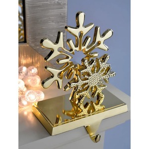 Celebración de invierno Calcetín de Navidad Soporte de metal Chimenea Mantel Decoración Festiva Santa Elf Reno Copo de nieve Exhibición - Product Image 5