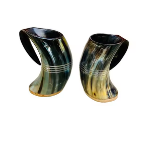 Tasse écologique multicolore en corne de style viking Dernier design pour boire Artisanat naturel indien Qualité standard - Product Image 3