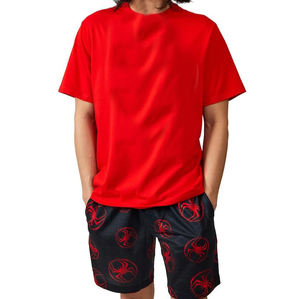 Traje deportivo de verano de dos piezas con estampado personalizado de fábrica para hombre, Conjunto de camiseta y pantalones cortos transpirables de manga corta para Fitness - Product Image 5