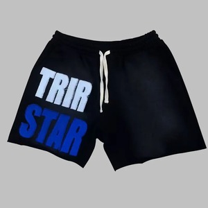 Fabricación personalizada 350 GSM 100% algodón Terry ácido lavado desgastado bordado parches pantalones cortos bordado personalizado pantalones cortos para hombres - Product Image 1