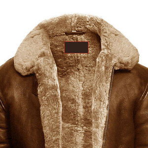 Blouson aviateur en cuir et peau de mouton B3 |   Blouson aviateur en peau de mouton pour homme |   Veste de pilote RAF chaude d'hiver, vente en gros, bombardier B3 robuste - Product Image 4