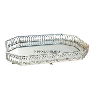 Nuevo patrón de llegada forma redonda para bodas y fiestas centro de mesa comida y dulces bandeja de espejo para servir en un precio impresionante - Product Image 3