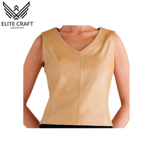 Chaleco de piel de oveja para mujer de alta calidad con logotipo Chaleco de piel de vaca a prueba de viento - Product Image 4