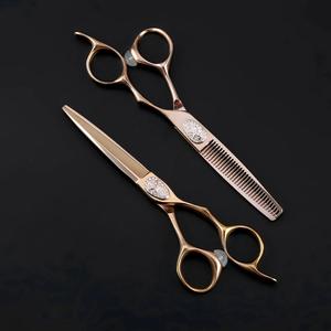 Ciseaux de coiffure professionnels de 6 pouces à lame droite en acier inoxydable avec ciseaux de beauté à pointe pointue avec poignée en acier - Product Image 2