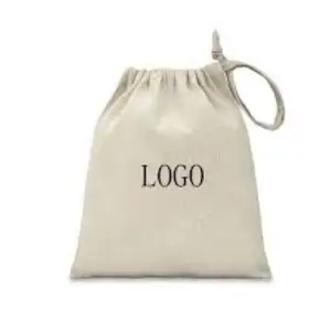 Sac à poussière en coton de haute qualité avec impression de logo personnalisé pour la couleur blanche et la toile de sac à poussière en coton recyclé en gros