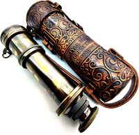 Télescope pirate traditionnel en laiton, télescope espion pliable, monoculaire nautique vintage, 18 pouces, housse en cuir, cadeau, fournisseur OEM