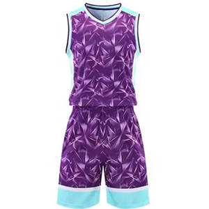 Uniforme de basket-ball en polyester 100% à séchage rapide respirant unisexe personnalisé ensembles de sport pour adultes avec numéros supérieurs - Product Image 1