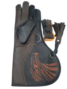 Guante de cetrería de cuero de vaca genuino de doble capa Premium hecho a mano con logotipo bordado Productos de caza - Product Image 2