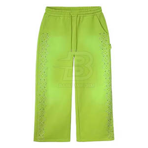 Concevez Votre Propre Logo Rhinestone Pantalon Quick Dry Respirant Rhinestone Trousers Best Selling Mens Pants - Product Image 1