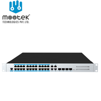 Mootek 24-Port L3 Managed Industrial Ethernet Switch Berkinerja Tinggi 10G Uplink Kapasitas 128Gbps Serbaguna untuk Telekomunikasi