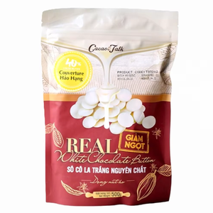 Usine prix de gros haute qualité vrai chocolat blanc 40% cacao bouton boulangerie bonbons nourriture HALAL personnaliser goût/emballage/étiquette - Product Image 1
