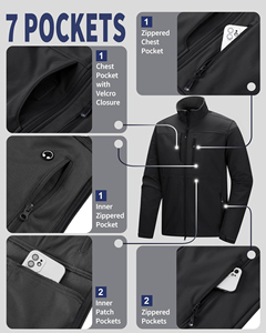 Premium Lightweight Softshell <b>Jacket</b> Denim Waterproof Soft Shell Warm <b>Fleece</b> <b>Lining</b> Zipper for Winter Outdoor <b>jacket</b> for men - Product Image 3