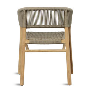 Fauteuil de salle à manger d'extérieur contemporain en teck et corde tressée pour villa, hôtel, restaurant et patio - Mobilier d'extérieur - Product Image 6