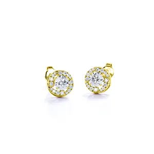 Wholesale Suppliers Natural Round Fine Diamond Solitaire Studs Style and 14K Gold Made Studs Earring For Sale