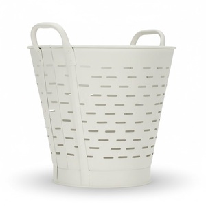 Seau en métal de qualité supérieure, couleur noire, revêtement en poudre, avec poignées en fer, décoration de ferme, jardinières et seaux en vente - Product Image 3