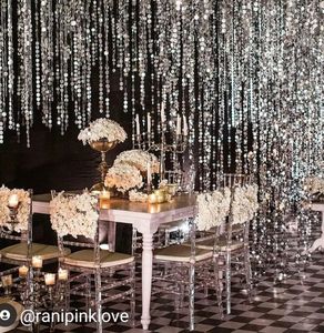 Eautiful 4,5 Ft 50 Silver equequin Wall Coin angangings for Vent ventil ececor ededding Anniversary irirthday party and Vent ventil ecorations - Product Image 3