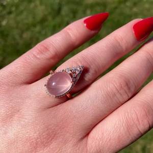 Anillo de Plata de Ley 925 sólida con piedra de cuarzo rosa para mujer, joyería de plata increíble para bodas, aniversarios y fiestas de cumpleaños - Product Image 5