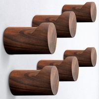 Crochets muraux multifonctionnels autocollants en bois robustes pour salle de bain et cuisine, pour le rangement de bijoux et sacs, et la décoration intérieure - Style vintage