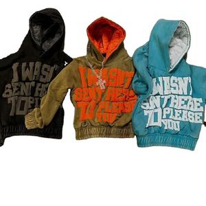 Sweat à capuche surdimensionné de couleur rose sur mesure Broderie vieilli taille personnalisée étiquette qualité luxe 100% coton - Product Image 2