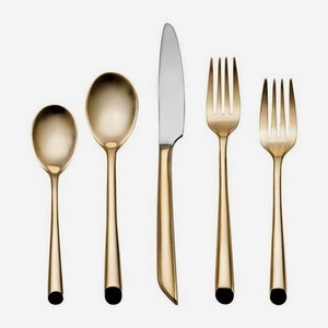 New <b>Gold</b> Plated High Quality Flatware Set with Royal Look Luxury Dotted Design Stainless Steel Flatware - Product Image 6