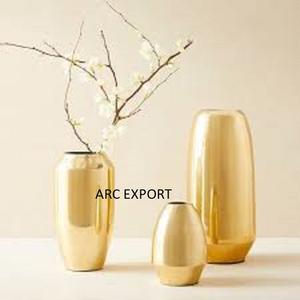 Ensemble de 3 vases décoratifs modernes de style noir et doré, design élégant, design de feuilles, vase fantaisie, prix bas - Product Image 3