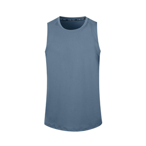 Wholesale Men's Casual Sport Wear Elastic Fitness Singlet Breathable Tank Sves Loose Fit Polyester Solid Washed Technique Print - Product Image 5