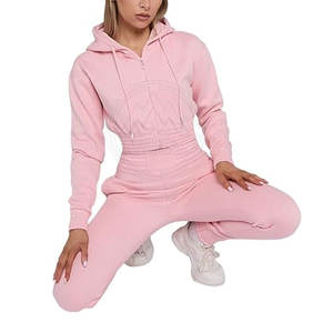 New Arrival Best Style <b>Women</b> Crop Top Tracksuit <b>Set</b> High Quality <b>Women</b> Crop Top Tracksuit <b>Set</b> For Sale - Product Image 4