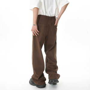 Yun กางเกงยีนส์ขาตรงสี่ขาสไตล์วินเทจของ2025สีดำ/สีพื้นกระดุมกลางสูงดีไซน์ฤดูใบไม้ร่วง/ฤดูหนาว - Product Image 6