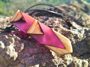 Collares llamativos de resina de madera hechos a mano 100% para mujer, collar largo de madera, joyería masculina - Product Image 6