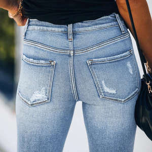 Jeans skinny de haute qualité pour l'Europe et l'Amérique, jeans denim pour femmes, jeans décontractés taille basse, vente en gros en usine - Product Image 6