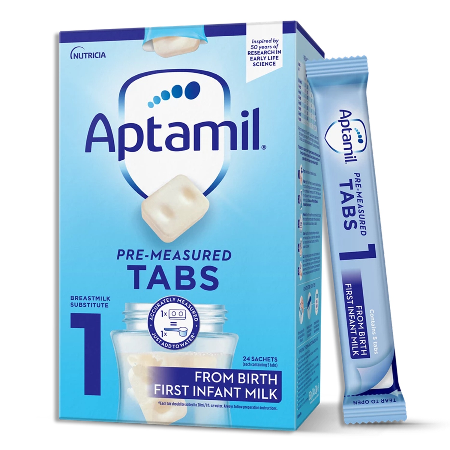 Aptamill Tabs 1 молочная смесь для новорожденных 552 г из Великобритании на экспорт