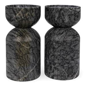 Juego de Portavelas de Mármol en Tono Rosa con Curvas Esculpidas para una Decoración Contemporánea y Elegante del Hogar - Product Image 3