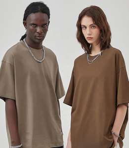 250G Heavy Washed 100% Cotton Casual Breathable Regular Fit T-<b>Shirt</b> <b>Collarless</b> Luxury Regular Sleeve for Men Plus Size Solid - Product Image 2