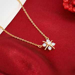 สร้อยคอประดับเพชรรูปดาวสีทอง - Product Image 4