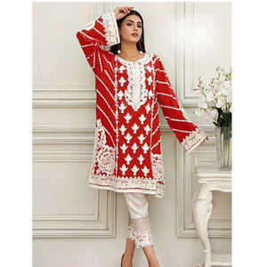 ชุดเดรสลำลองผ้าฝ้ายแท้ 100% ผลิตจากโรงงาน ดีไซน์ปักลายสวยงาม ตกแต่งกระดุม แห้งเร็ว เป็นมิตรกับสิ่งแวดล้อม ชุดผ้าชีฟอง 3 ชิ้น - Product Image 1