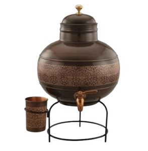 หม้อทองแดงโบราณสลักลาย 12 ลิตร ราคาคุ้มค่า หม้อทองแดงสลักลายด้วยมือ เหมาะสำหรับตกแต่งหรือใช้งาน หม้อทองแดงสลักลาย - Product Image 6