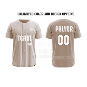 Maillot de baseball personnalisé grande taille unisexe, haute qualité, 100% polyester, col rond, logo personnalisé, séchage rapide, respirant - Product Image 1