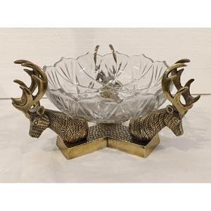 ชามเสิร์ฟพร้อมโลหะและแก้วขอบทองเหลืองทองและฐานทรงกลมถ้วยแก้วลายนูนถ้วยเสิร์ฟแบบคลาสสิค - Product Image 5