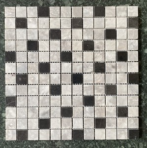 Square Grey <b>Mosaic</b> Marble Tile Polished 8mm Eco-Friendly Water Resistant Modern Interior Wall Bathroom Graphic Design - Product Image 1