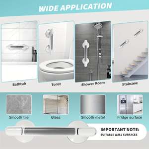 Barra de seguridad para ancianos, con ventosa fuerte, instalación sin taladro, antideslizante, de plástico resistente, para baño, de acero, 1 unidad - Product Image 6