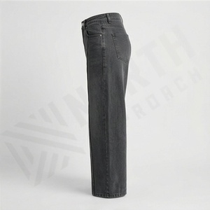 Pantalones Vaqueros Holgados de Cintura Alta para Mujer, Hechos a Medida, a la Moda, Transpirables, con Bolsillos, de Mezclilla Premium, Modernos - Product Image 3