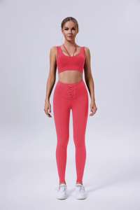 2024 Sport entraînement taille haute athlétique Fitness femmes sans couture Yoga Shorts ensemble OEM bout à bout - Product Image 1